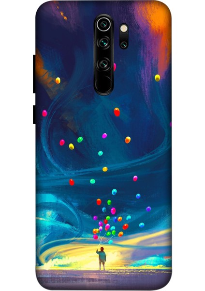 Xiaomi Redmi Note 8 Pro Kılıf Baskılı Galaksi Balon Desenli Silikon+Ekran Koruyucu+Kablo Kryc- 8597
