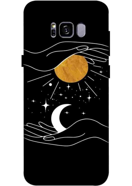 Samsung Galaxy S8 Plus Kılıf Baskılı Güneş Desenli Silikon+Ekran Koruyucu+Kablo Kryc- 7024