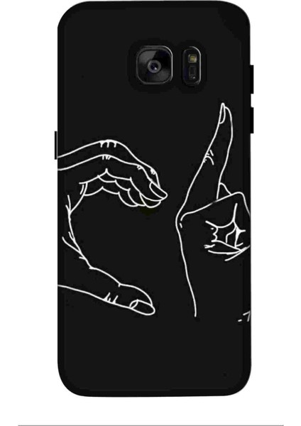 Samsung Galaxy S7 Edge Kılıf Baskılı Aşk Desenli Silikon+Ekran Koruyucu+Kablo Kryc- 3337