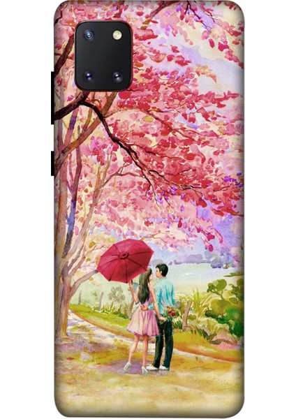 Samsung Galaxy A81 Kılıf Baskılı Desenli Silikon+Ekran Koruyucu+Kablo Kryc- Sevgiyolu