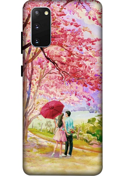 Samsung Galaxy S20 Kılıf Baskılı Desenli Silikon+Ekran Koruyucu+Kablo Kryc- Sevgiyolu