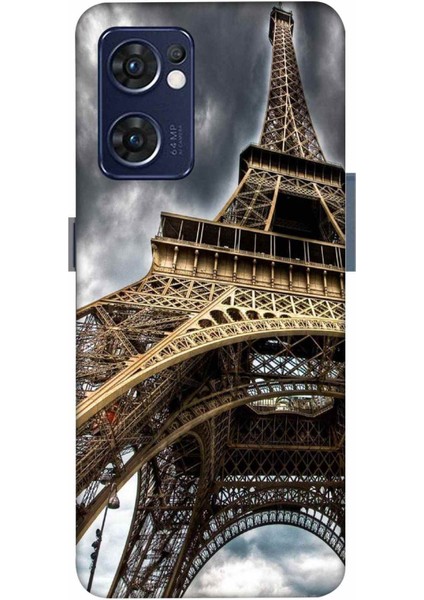 Oppo Reno 7 Kılıf Baskılı Desenli Silikon+Ekran Koruyucu+Kablo Kryc- PARISEYFEL101
