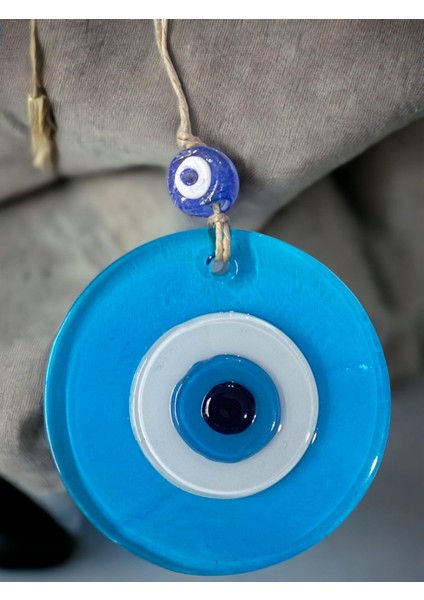 Şeffaf Mavi Nazar Boncuklu Duvar Süsü 10 cm Cam Duvar Dekoru modelleri