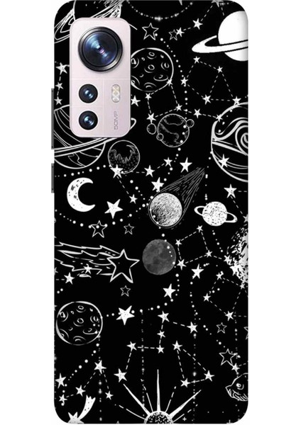 Xiaomi Mi 12X Kılıf Baskılı Desenli Silikon+Ekran Koruyucu+Kablo Kryc- PLANET101