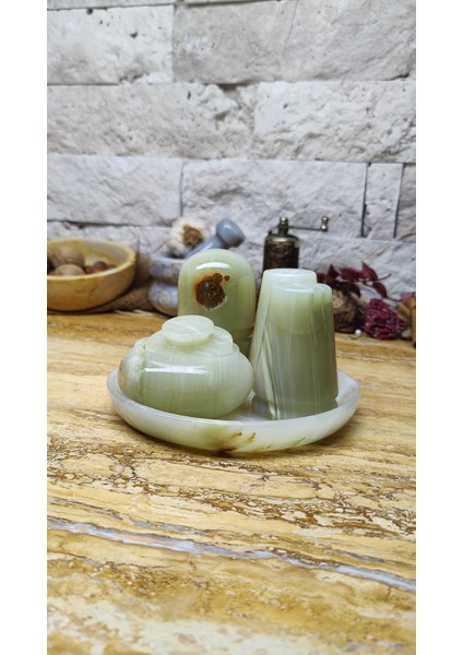 Mermer Tuzluk Biberlik Baharatlık Seti Doğaltaş fiyatları