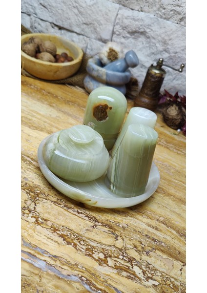 Mermer Tuzluk Biberlik Baharatlık Seti Doğaltaş modelleri