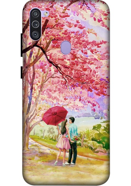 Samsung Galaxy A11 Kılıf Baskılı Desenli Silikon+Ekran Koruyucu+Kablo Kryc- Sevgiyolu