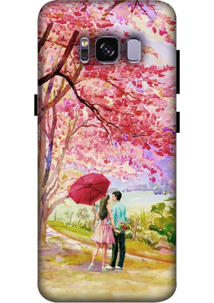 Samsung Galaxy S8 Kılıf Baskılı Desenli Silikon+Ekran Koruyucu+Kablo Kryc- Sevgiyolu