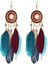 Kadın Sahte Tüy Küpe Bohemian Saçak Püskül Uzun Damla Dangle Küpe Seti Boho Hint Takı Kadın Kızlar Için (Yurt Dışından) 1