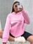 Kadın Pembe Brooklyn Baskılı Oversize Kapüşonlu Sweatshirt 5