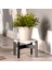 Siyah Metal Dekoratif Mini Sehpa - Yüksek Sunum Standı - İnce Desen Blume 4