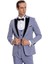 Kadife Yaka Slim Fit Açık Mavi Erkek Damatlık 1