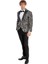 Işıltılı Sarmaşık Desenli Slim Fit Siyah Erkek Smokin Ceket 5