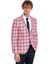 Ekose Desenli Slim Fit Pembe Erkek Ceket 3