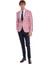 Ekose Desenli Slim Fit Pembe Erkek Ceket 5