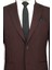 Kendinden Desenli Slim Fit Sivri Yaka Bordo Erkek Ceket 2