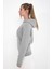 Ela Kapüşonlu 3 Iplik Fermuar Detaylı Loose Fit Örme Sweatshirt 2