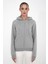 Ela Kapüşonlu 3 Iplik Fermuar Detaylı Loose Fit Örme Sweatshirt 4