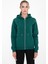 Ela Kapüşonlu 3 Iplik Fermuar Detaylı Loose Fit Örme Sweatshirt 3
