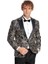 Işıltılı Sarmaşık Desenli Slim Fit Siyah Erkek Smokin Ceket 3