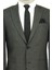 Kendinden Desenli Slim Fit Sivri Yaka Gri Erkek Ceket 2