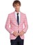 Mavi Kare Desenli Slim Fit Pembe Erkek Ceket 1
