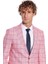 Mavi Kare Desenli Slim Fit Pembe Erkek Ceket 2