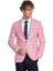 Mavi Kare Desenli Slim Fit Pembe Erkek Ceket 4