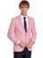 Mavi Kare Desenli Slim Fit Pembe Erkek Ceket 5