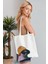 Gözlüklü Kedi Model Baskılı Günlük Kullanım Özel Baskı Bez Omuz Çantası Hediyelik Tote Bag 4