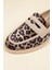 Süet Garnili Kadife Leopar Loafer Ten 4