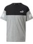 Düz Gri Erkek T-Shirt 67009704 Puma Power Colorblock Tee 2