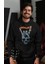 Metallica Rock Işareti Baskılı Kapüşonlu Sweatshirt, Unisex Oversize Rock Metal Baskılı Hoodie 3