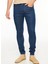 Düşük Bel Dar Paça Skinny Fit Mavi Erkek Örme Denim Pantolon F4WM-PNT 601 3