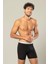 Erdem Siyah Pamuk Elastan Uzun Boxer 1415 1