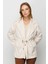 Oversize Midi Kadın Mont - Kareli Desen - Minimalist Tarz 2