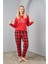 24580 Kadın Ikiiplik Ekose Pijama Takım 2