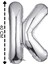 Folyo Balon K Harfi Helyum Balon 40 cm Gümüş Renk 1