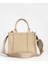 Kadın The Tote Bag Beyaz Fermuarlı Suni Dokulu Deri Minimal El Kol ve Omuz Çantası 1