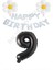 Beyaz Happy Bırthday Set Papatya ve Siyah Rakam Folyo Balon Seti Yaş 9 1