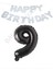 Beyaz Happy Bırthday Set ve Siyah Rakam Folyo Balon Seti Yaş 9 1