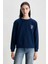 Alıce Lacivert Bisiklet Yaka Baskılı Loose Fit Kadın Sweatshirt 5