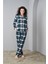 24562 Kadın Flanel Düğmeli Pijama Takım 2