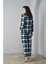 24562 Kadın Flanel Düğmeli Pijama Takım 5