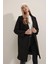 9085 Kadın Kaşe Kaban Siyah 3