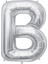 Folyo B Harfi Balon 100 cm Gümüş Gri Büyük Boy 40INC Folyo Balon 1