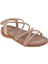 Taşlı Comfort Kadın Sandalet SMS-2546 Nut Taşlı 1