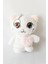 2 Adet - Peluş Kedili Anahtarlık - 13 cm - Beyaz - Doğum Günü Hediyesi - Çanta Süsü - Oyuncak 2