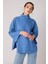Düşük Kol Yakalı Yanlar Yırtmaçlı Örme Oversize Bluz 1