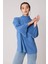 Düşük Kol Yakalı Yanlar Yırtmaçlı Örme Oversize Bluz 2